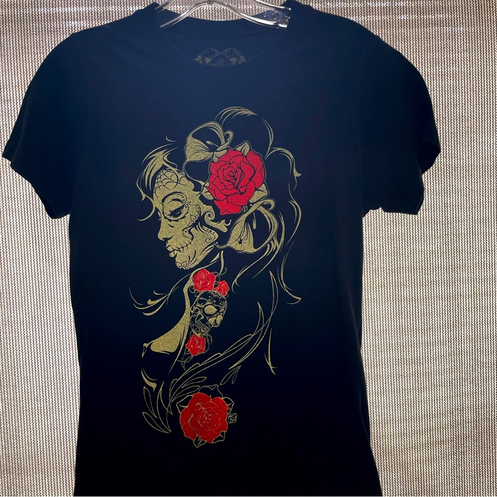 Day Of The Dead Tattooed Chola Girl T-Shirt By The Civilian Press
